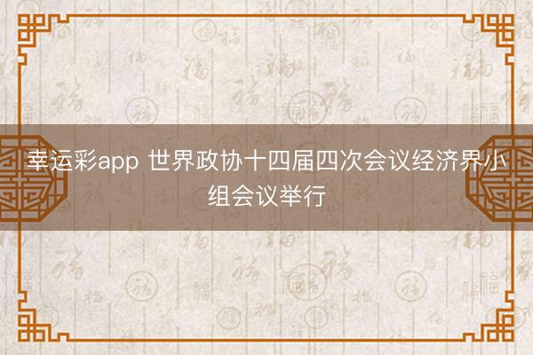 幸运彩app 世界政协十四届四次会议经济界小组会议举行